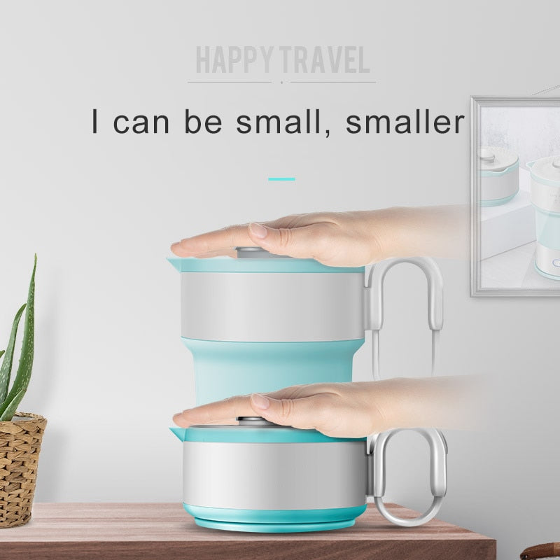 Foldable Travel Electric Kettle 0.6L (220V, Silicone) by HitMyNeed