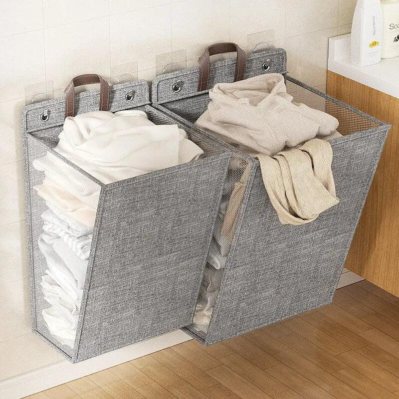 Foldable Wall Mounted Mesh Laundry Hamper by HitMyNeed