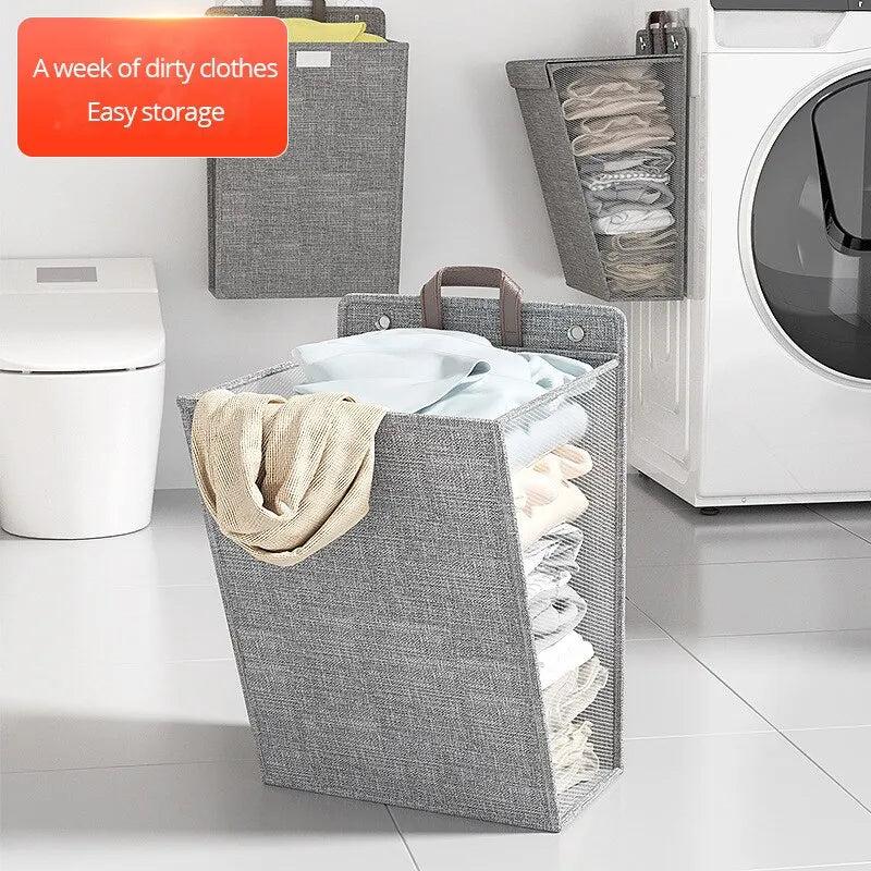 Foldable Wall Mounted Mesh Laundry Hamper by HitMyNeed
