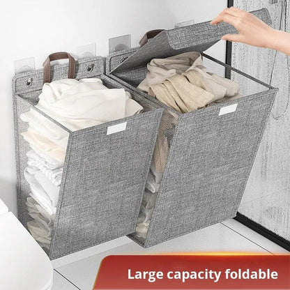 Foldable Wall Mounted Mesh Laundry Hamper by HitMyNeed