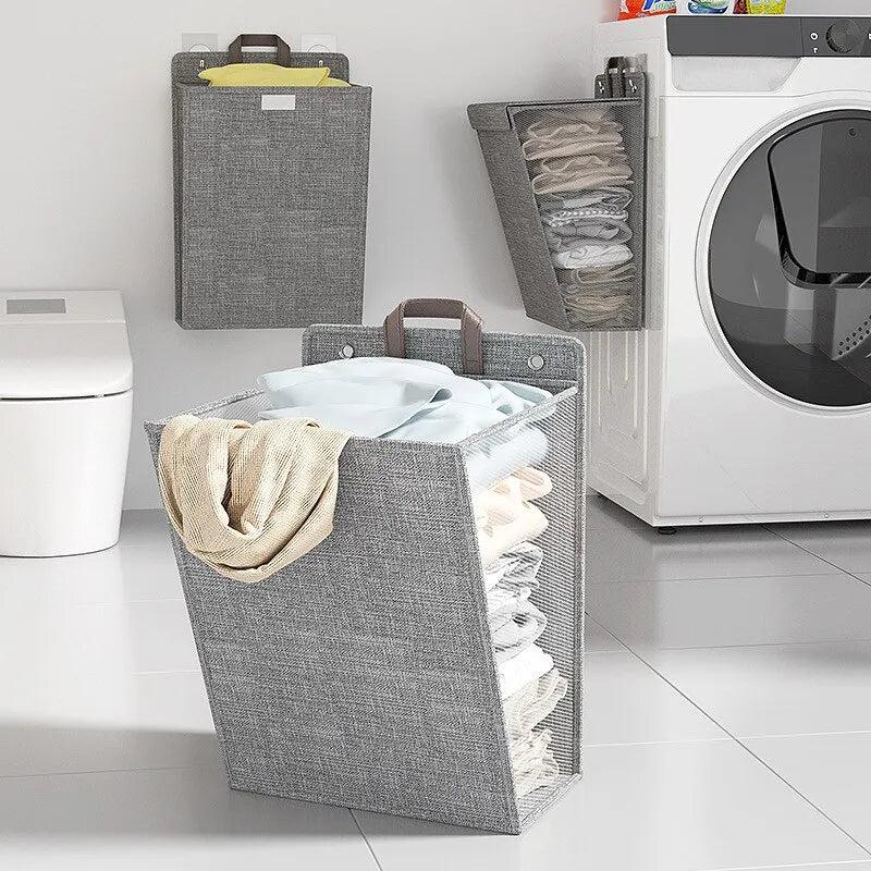 Foldable Wall Mounted Mesh Laundry Hamper by HitMyNeed