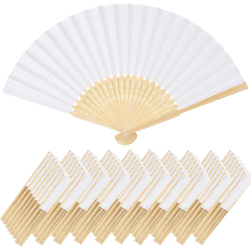 Foldable White Paper Fans 10 Pack by HitMyNeed