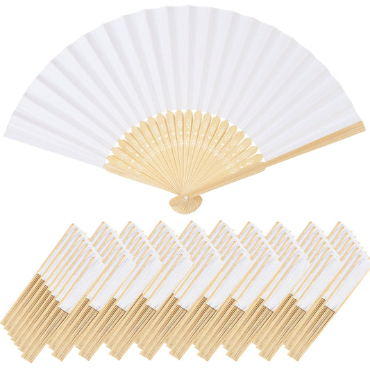 Foldable White Paper Fans 10 Pack by HitMyNeed