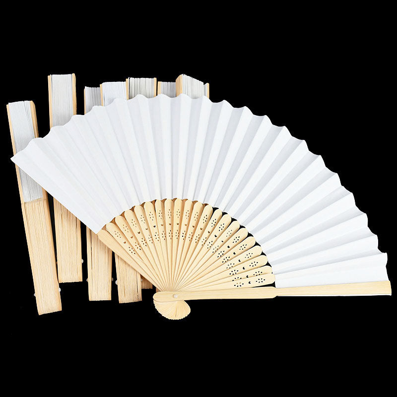 Foldable White Paper Fans 10 Pack by HitMyNeed