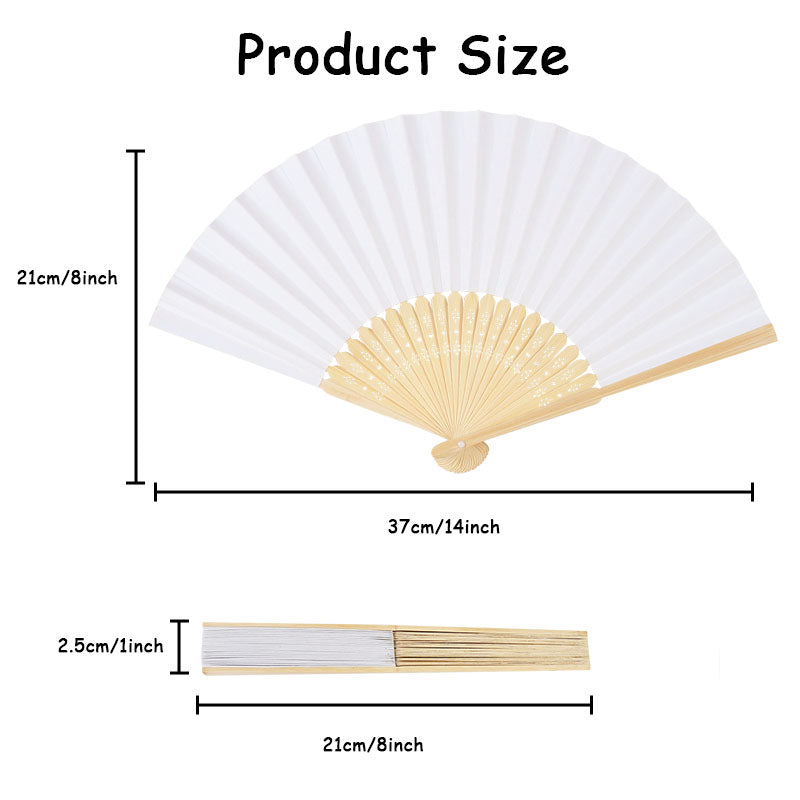 Foldable White Paper Fans 10 Pack by HitMyNeed