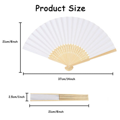 Foldable White Paper Fans 10 Pack by HitMyNeed