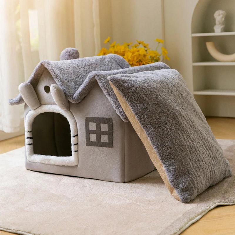 Foldable Winter Cave Bed for Cats & Small Dogs by HitMyNeed