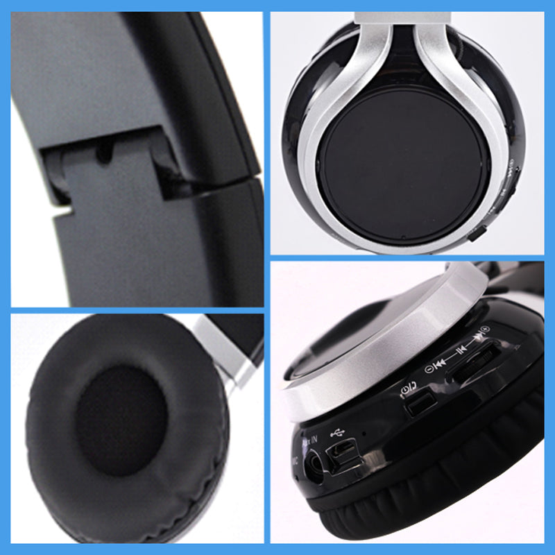 Foldable Wireless Bluetooth Headphones Black by HitMyNeed