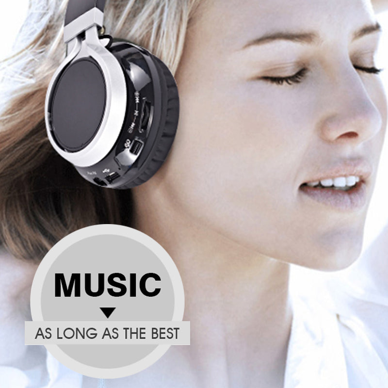 Foldable Wireless Bluetooth Headphones Black by HitMyNeed