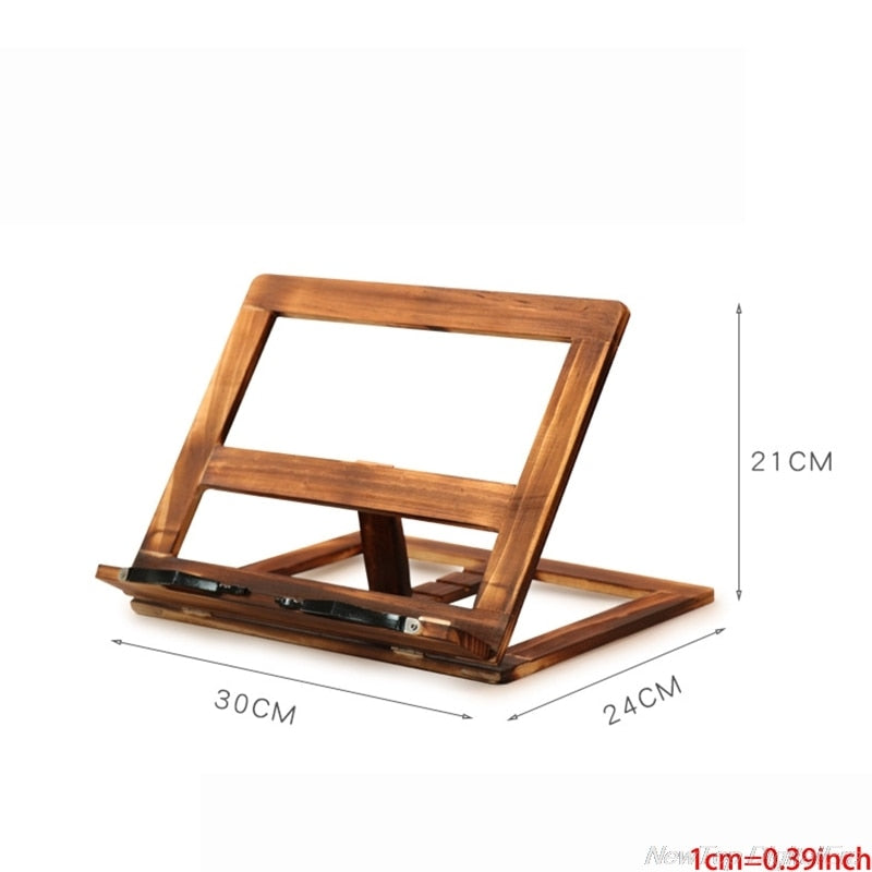 Foldable Wooden Book Holder Stand with Page Clips by HitMyNeed