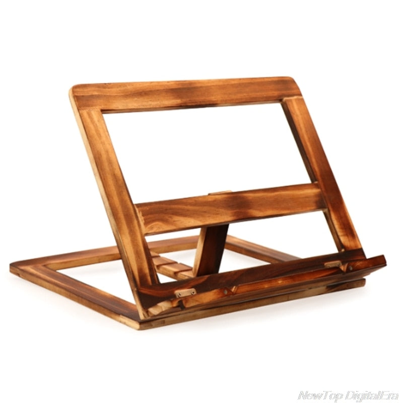 Foldable Wooden Book Holder Stand with Page Clips by HitMyNeed