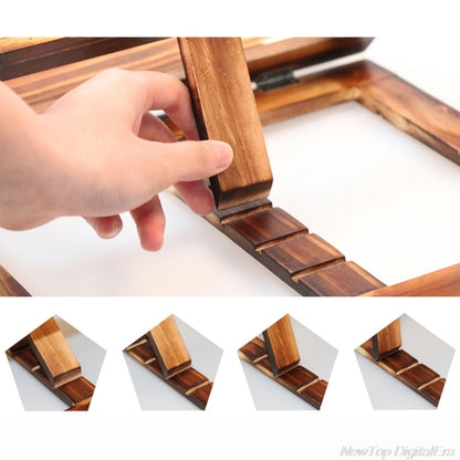 Foldable Wooden Book Holder Stand with Page Clips by HitMyNeed