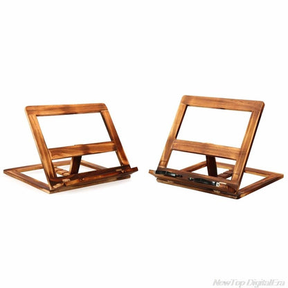 Foldable Wooden Book Holder Stand with Page Clips by HitMyNeed
