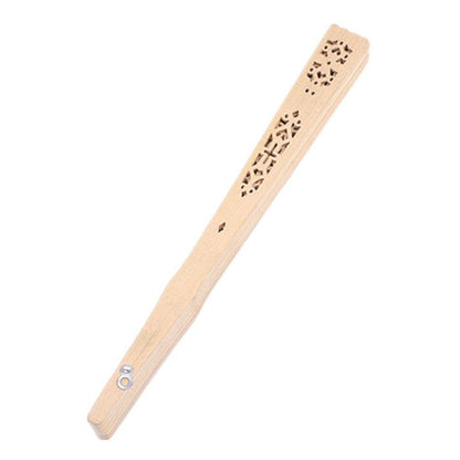 Foldable Wooden Handheld Fan with Carved Design by HitMyNeed