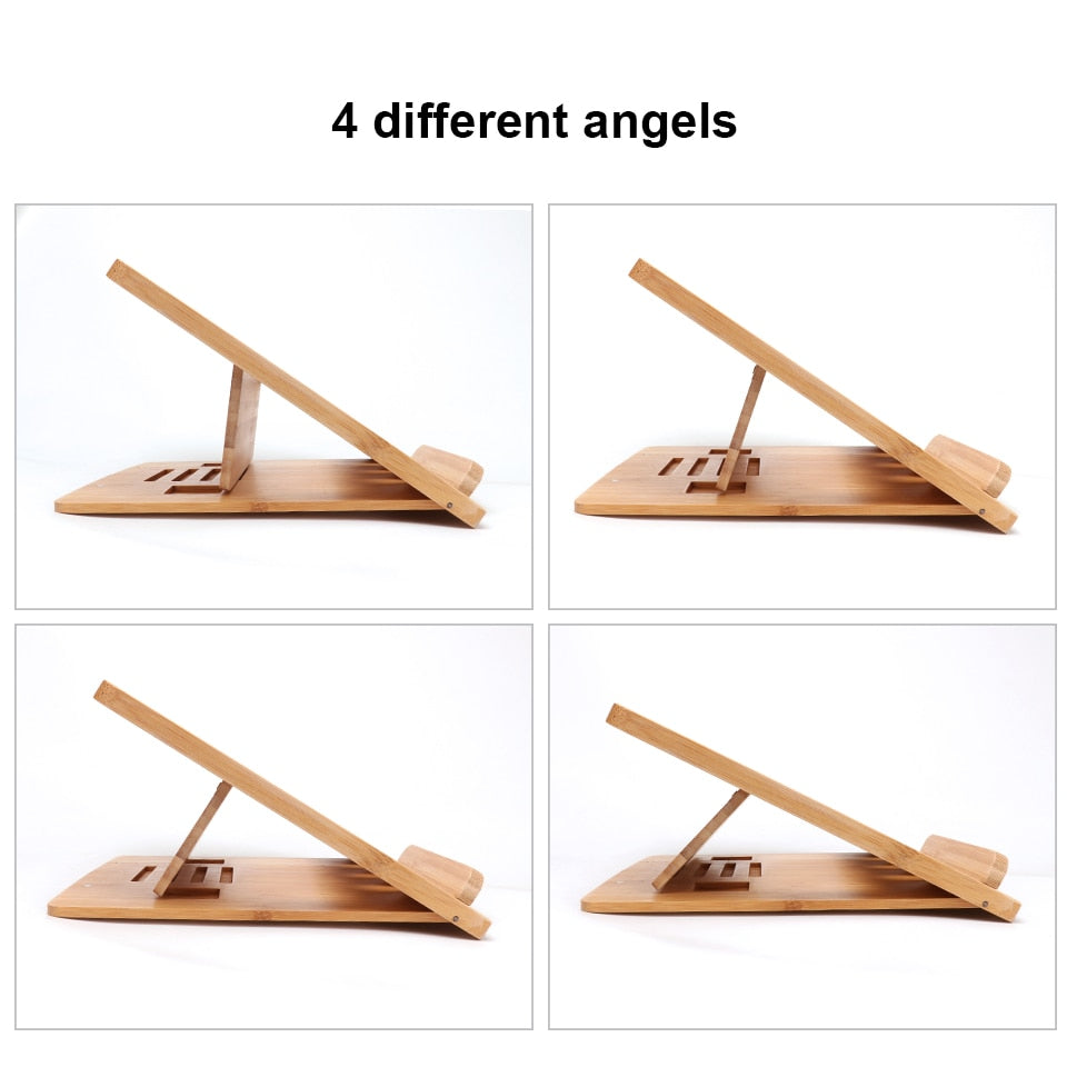 Foldable Wooden Laptop Stand with 4 Angles by HitMyNeed