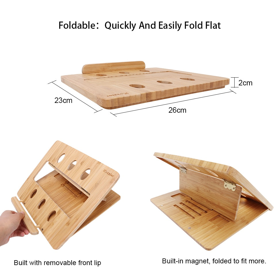 Foldable Wooden Laptop Stand with 4 Angles by HitMyNeed