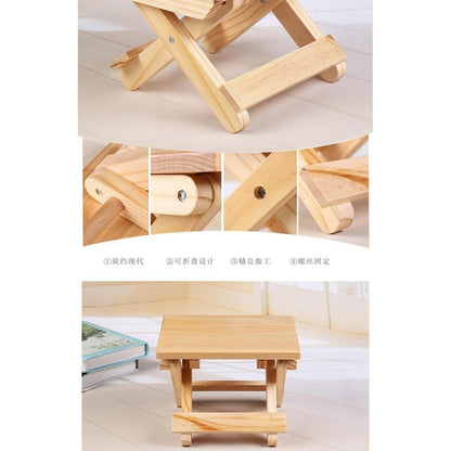 Foldable Wooden Small Stool for Home and Travel by HitMyNeed