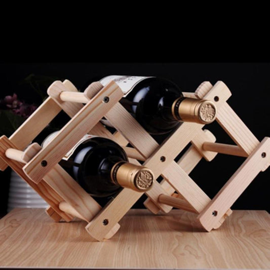 Foldable Wooden Wine Display Rack - 3 Bottle Holder by HitMyNeed