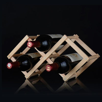 Foldable Wooden Wine Display Rack - 3 Bottle Holder by HitMyNeed