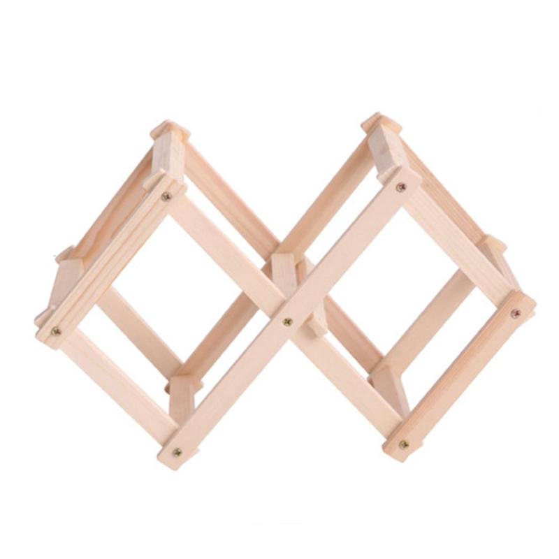 Foldable Wooden Wine Display Rack - 3 Bottle Holder by HitMyNeed