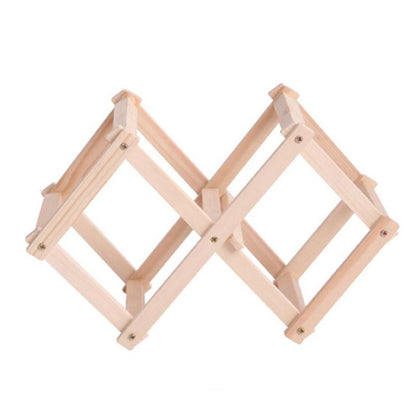 Foldable Wooden Wine Display Rack - 3 Bottle Holder by HitMyNeed