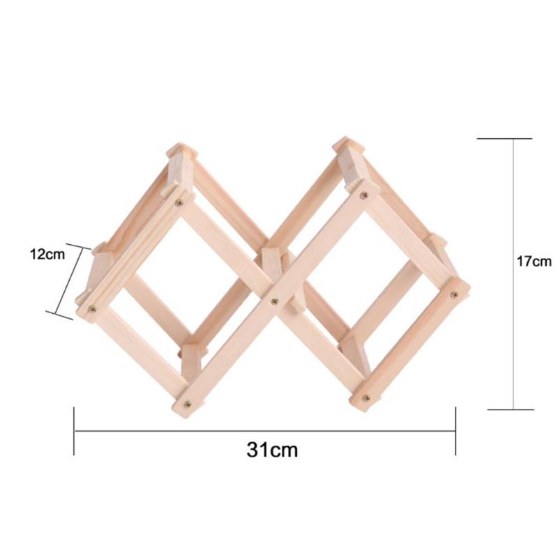 Foldable Wooden Wine Display Rack - 3 Bottle Holder by HitMyNeed