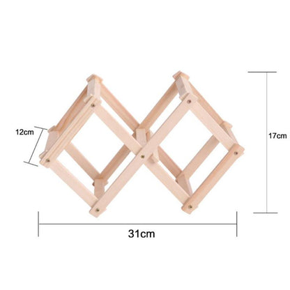 Foldable Wooden Wine Display Rack - 3 Bottle Holder by HitMyNeed