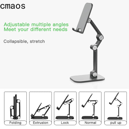 Folding 3-Section Adjustable Stand for Phones & Tablets by HitMyNeed