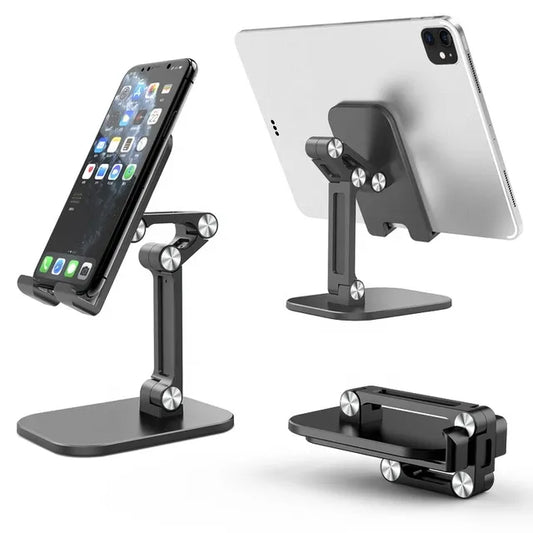 Folding 3-Section Adjustable Stand for Phones & Tablets f2-black by HitMyNeed