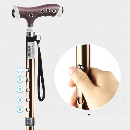 Folding Aluminium Walking Stick with LED Light by HitMyNeed