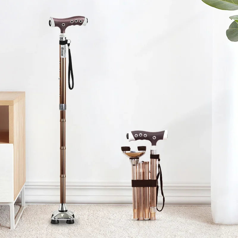 Folding Aluminium Walking Stick with LED Light by HitMyNeed