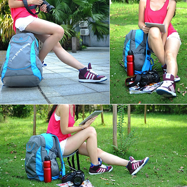 Folding Backpack Chair with 47L Storage, 16" Laptop Fit by HitMyNeed