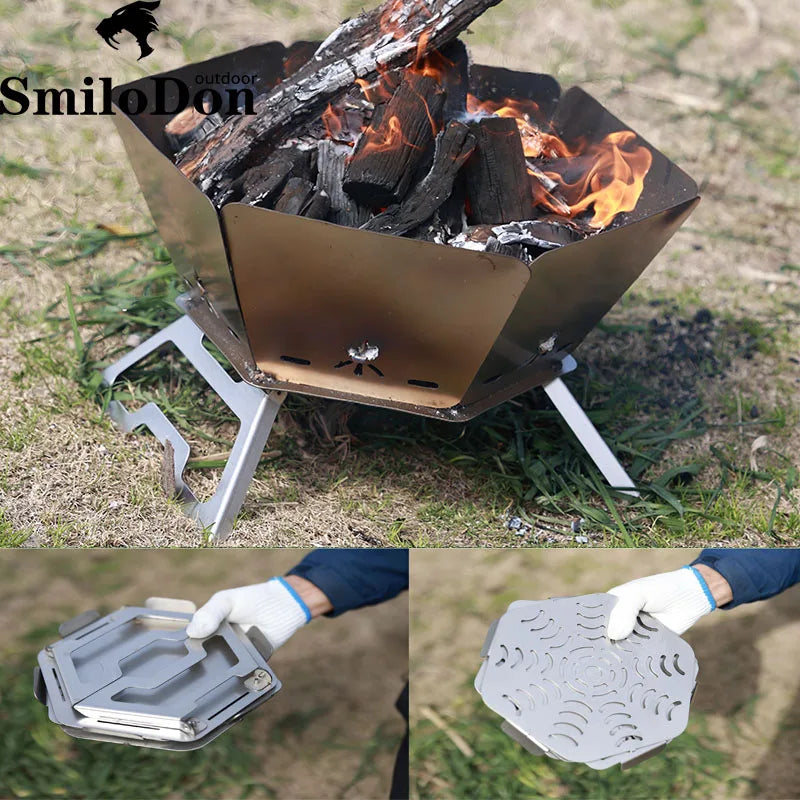 Folding Camping Bonfire Stove Portable Fire Pit large by HitMyNeed