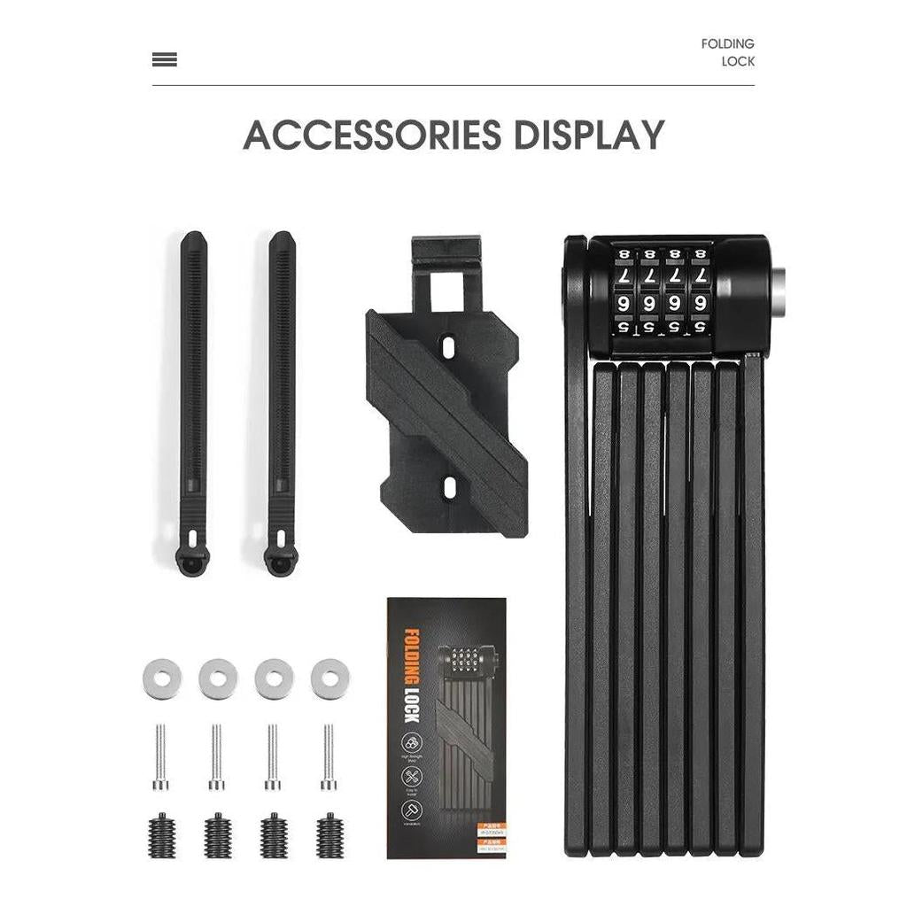 Folding Combination Bike Chain Lock for Anti-Theft Security by HitMyNeed