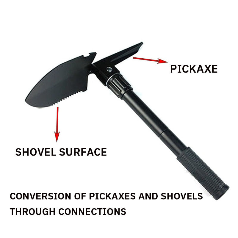 Folding Engineer Shovel with Pickaxe for Outdoor Use by HitMyNeed