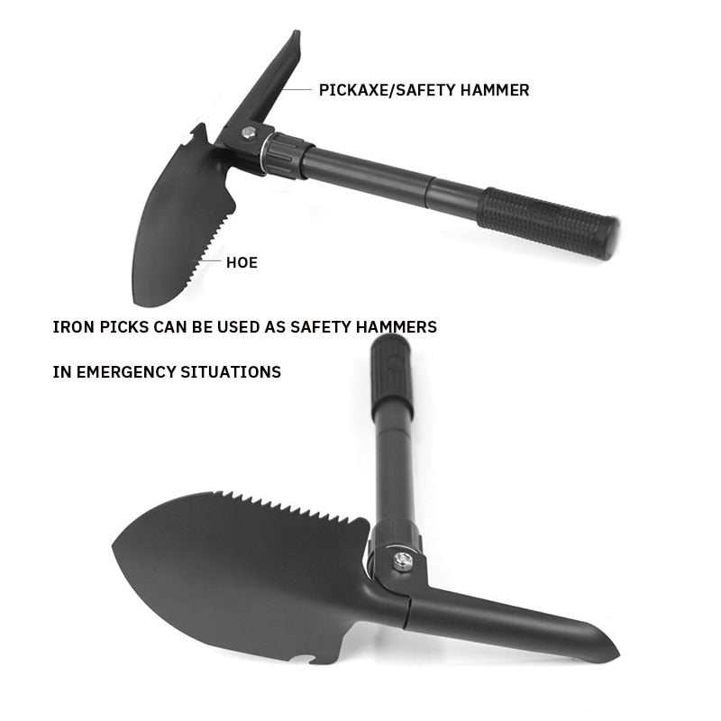 Folding Engineer Shovel with Pickaxe for Outdoor Use by HitMyNeed