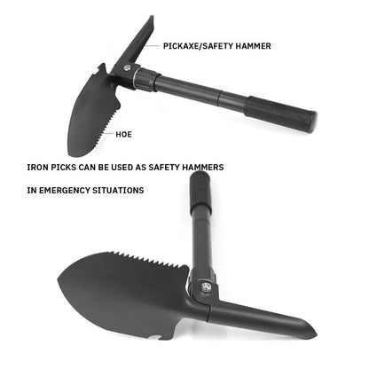 Folding Engineer Shovel with Pickaxe for Outdoor Use by HitMyNeed