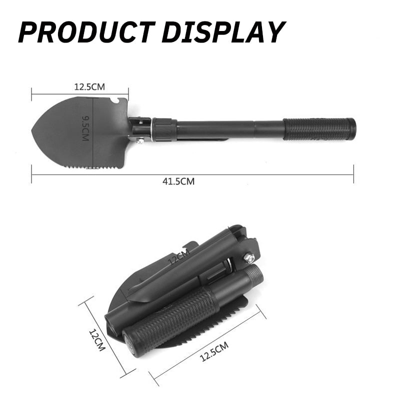 Folding Engineer Shovel with Pickaxe for Outdoor Use by HitMyNeed