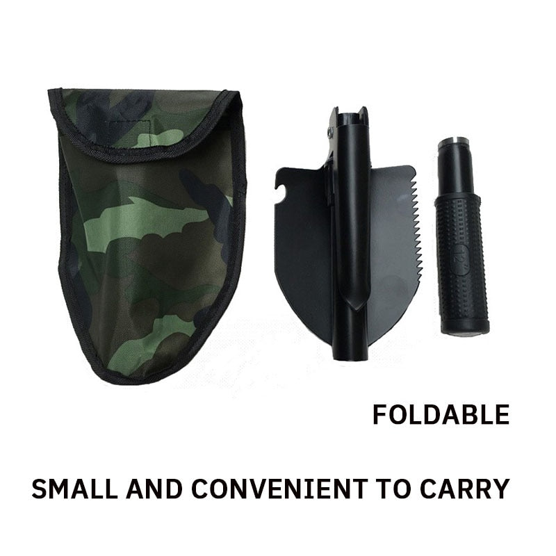 Folding Engineer Shovel with Pickaxe for Outdoor Use by HitMyNeed