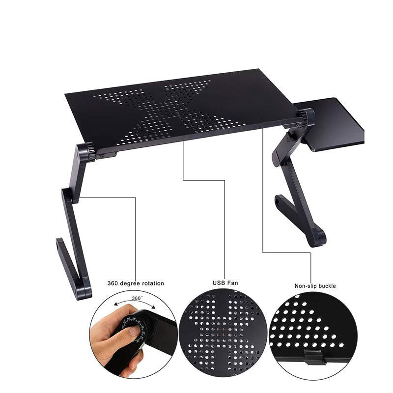 Folding Ergonomic Laptop Table with Cooling Fans by HitMyNeed
