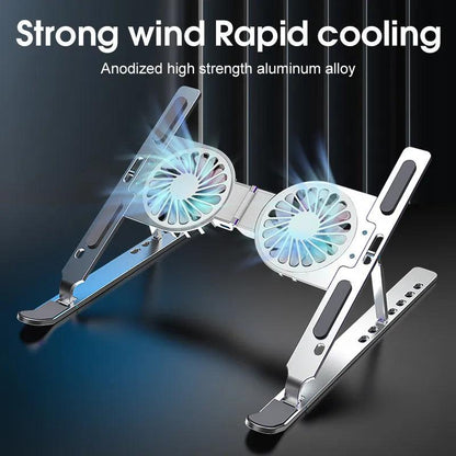 Folding Laptop & Tablet Stand with Cooling Fan by HitMyNeed