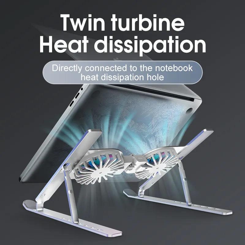 Folding Laptop & Tablet Stand with Cooling Fan by HitMyNeed