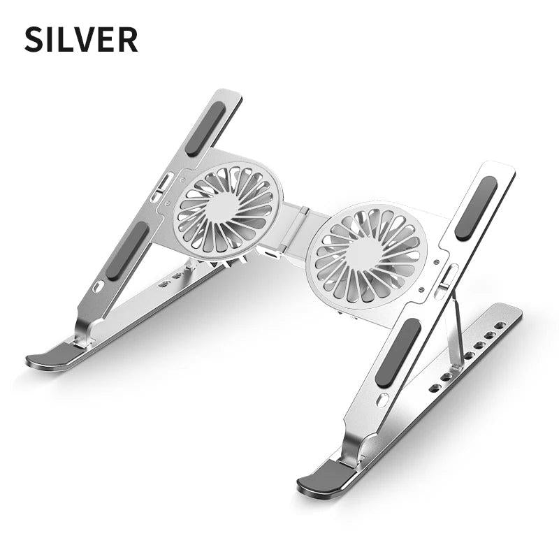 Folding Laptop & Tablet Stand with Cooling Fan as-show-350853 by HitMyNeed