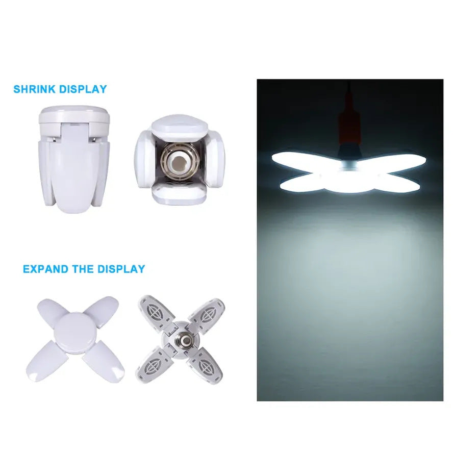 Folding LED Lamp E27 4+1 Leaf Adjustable 28W by HitMyNeed