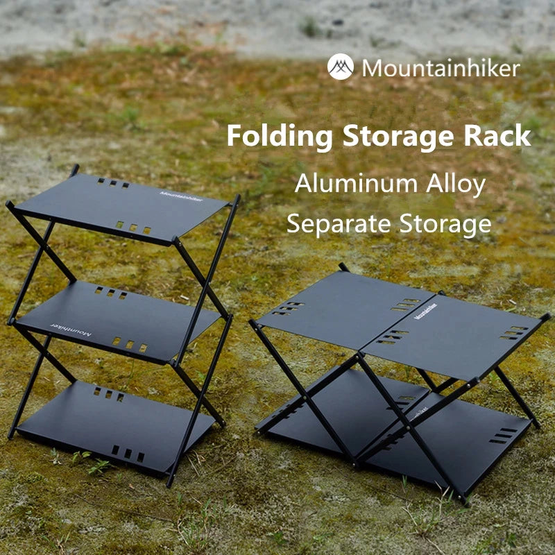 Folding Outdoor Storage Rack - 2 or 3 Tier Camping Shelf by HitMyNeed