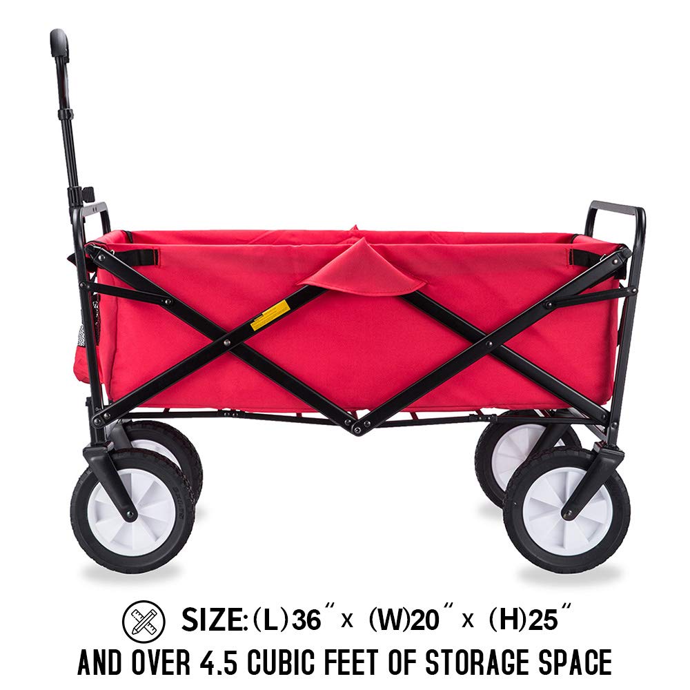 Folding Outdoor Utility Wagon with 360° Wheels by HitMyNeed