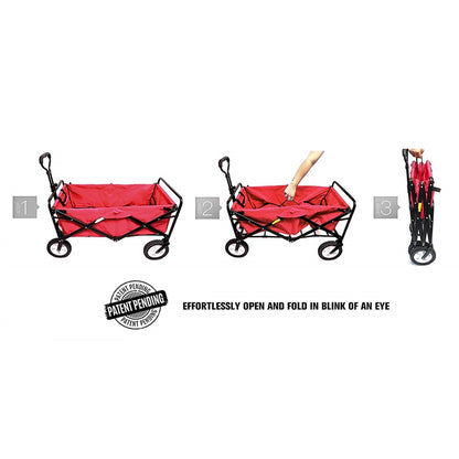 Folding Outdoor Utility Wagon with 360° Wheels by HitMyNeed