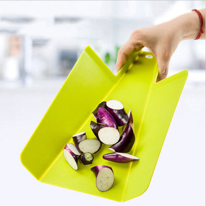 Folding Plastic Chopping Board with Pouring Chute by HitMyNeed