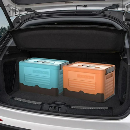 Folding Plastic Storage Box with Lid 32 x 23 x 21.5cm by HitMyNeed