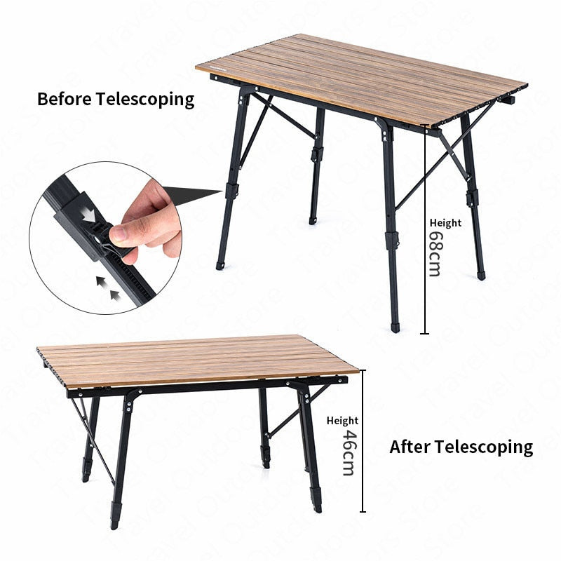 Folding Portable Camping Table with Adjustable Legs by HitMyNeed